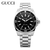 Gucci Dive Black Dial Silver Steel Strap Watch For Women - YA136403