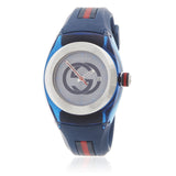 Gucci Sync Quartz Blue Dial Blue Rubber Strap Watch For Men - YA137304