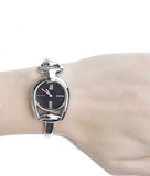 Gucci Horsebit Collection Mother of Pearl Black Dial Silver Steel Strap Watch For Women - YA139503