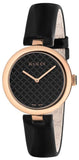 Gucci Diamantissima Quartz Black Dial Black Leather Strap Watch for Women - YA141401