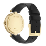 Gucci Diamantissima Quartz Mother of Pearl Dial Black Leather Strap Watch for Women - YA141404