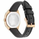 Gucci GG2570 Quartz Black Dial Black Leather Strap Watch For Women - YA142509