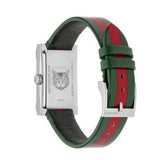 Gucci G Frame Quartz Green & Red Mother of Pearl Dial Multicolor Leather Strap Watch For Women - YA147408