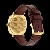 Gucci Grip Quartz Gold Dial Maroon Leather Strap Watch For Women - YA157402