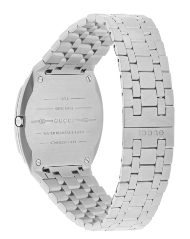 Gucci 25H Quartz Silver Dial Silver Steel Strap Watch For Women - YA163402