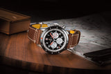 Breitling Super Avi B04 Chronograph GMT 46 Mosquito Black Dial Brown Leather Strap Watch for Men - YB04451A1B1X1