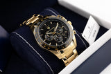 Maserati Traguardo Chronograph Black Dial Gold Steel Strap Watch For Men - R8873612041