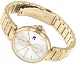 Tommy Hilfiger Angela White Dial Gold Steel Strap Watch for Women - 1782128