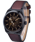 Fossil Everett Automatic Analog Black Dial Brown Leather Strap Watch for Men - ME3207