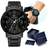 Tommy Hilfiger Daniel Black Dial Black Steel Strap Watch for Men - 1710383