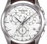 Tissot Couturier Chronograph White Dial Brown Leather Strap Watch For Men - T035.617.16.031.00