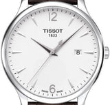 Tissot T Classic Tradition White Dial Brown Leather Strap Watch For Men - T063.610.16.037.00