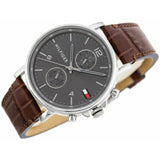 Tommy Hilfiger Daniel Grey Dial Brown Leather Strap Watch for Men - 1710416