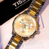 Tissot T Sport Chrono XL Classic Gold Dial Two Tone Steel Strap Watch for Men - T116.617.22.021.00