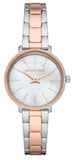 Michael Kors Pyper Quartz Mother of Pearl White Dial Two Tone Steel Strap Watch For Women - MK1066