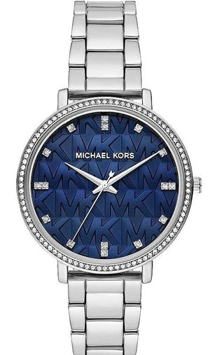 Michael Kors Pyper Blue Dial Silver Steel Strap Watch For Women - MK4671