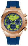 Guess Empire Analog Quartz Lime Green Dial Blue Silicon Strap Watch for Men - GW0583G3