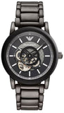 Emporio Armani Meccanico Automatic Black Dial Black Steel Strap Watch For Men - AR60010