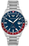 Emporio Armani Sea Explorer GMT Blue Dial Silver Steel Strap Watch For Men - AR11590