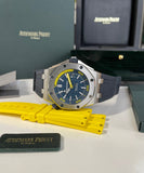 Audemars Piguet Royal Oak Offshore Diver Blue Dial Blue Rubber Strap Watch for Men - 15710ST.OO.A027CA.01