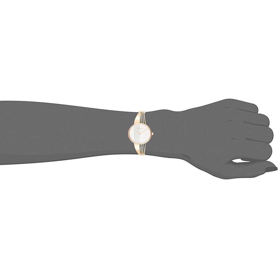 Calvin Klein Drift White Dial Rose Gold Steel Strap Watch for Women - K6S2N616