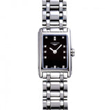 Longines Dolcevita Black Dial Silver Steel Strap Watch for Women - L5.258.4.57.6