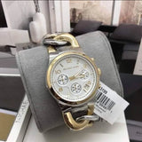 Michael Kors Runway White Dial Two Tone Steel Strap Watch for Women - MK3199