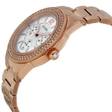 Bulova Crystal Silver Dial Rose Gold Steel Strap Watch for Women - 97N101