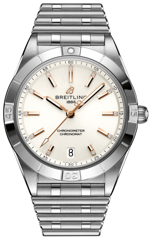 Breitling Chronomat Automatic 36 White Dial Silver Steel Strap Watch for Women - A10380101A2A1