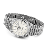 Breitling Chronomat Automatic 36 Diamonds White Dial Silver Steel Strap Watch for Women - A10380591A1A1