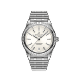 Breitling Chronomat Automatic 36 Diamonds White Dial Silver Steel Strap Watch for Women - A10380591A1A1