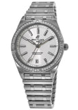 Breitling Chronomat Automatic 36 Diamonds White Dial Silver Steel Strap Watch for Women - A10380591A1A1