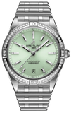 Breitling Chronomat Automatic 36 Diamonds Green Dial Two Tone Steel Strap Watch for Women - A10380591L1A1