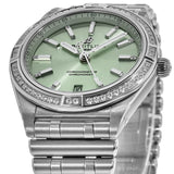 Breitling Chronomat Automatic 36 Diamonds Green Dial Two Tone Steel Strap Watch for Women - A10380591L1A1