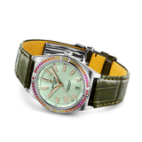 Breitling Chronomat Automatic 36 South Sea Green Dial Green Leather Strap Watch for Women - A10380611L1P1