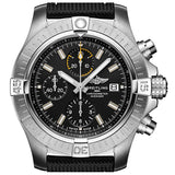 Breitling Avenger Chronograph 45mm Black Dial Black Leather Strap Watch for Men - A13317101B1X1