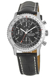 Breitling Navitimer 1 Chronograph 41mm Automatic Black Dial Black Leather Strap Mens Watch - A13324121B1P1