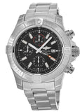 Breitling Super Avenger Chronograph 48 Black Dial Silver Steel Strap Watch for Men - A13375101B1A1