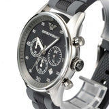 Emporio Armani Sportivo Black Dial Two Tone Ceramic Bracelet Watch For Men - AR5866