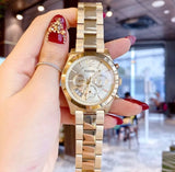 Fossil Boyfriend Gold Dial Gold Steel Strap Watch for Women - ES3884