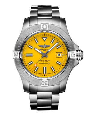 Breitling Avenger Automatic 45mm Seawolf Yellow Dial Silver Steel Strap Strap Watch for Men - A17319101/1A1