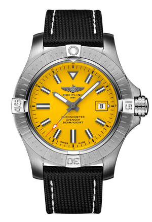 Breitling Avenger Automatic 45mm Seawolf Yellow Dial Black Nylon Strap Watch for Men - A17319101/1X2