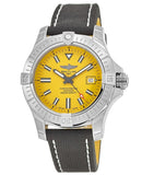 Breitling Avenger Automatic 45 Seawolf Yellow Dial Black Nylon Strap Watch for Men - A17319101I1X1