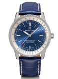 Breitling Navitimer Automatic 38mm Blue Dial Blue Leather Strap Mens Watch - A17325211C1P1