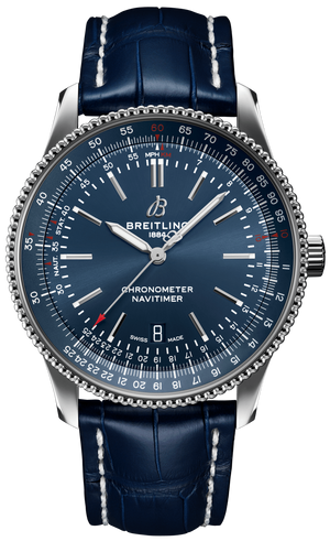 Breitling Navitimer Automatic 41 Blue Dial Blue Leather Strap Watch for Men - A17326161C1P3