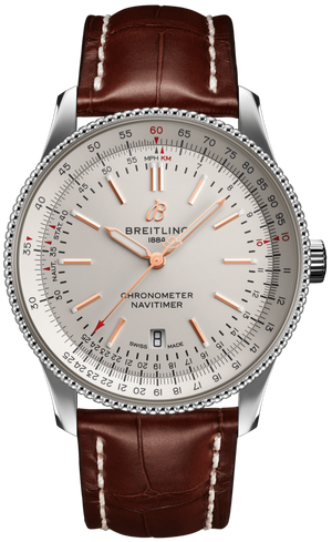 Breitling Navitimer Automatic 41 White Dial Brown Leather Strap Watch for Men - A17326211G1P2