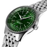 Breitling Navitimer Automatic 41mm Green Dial Silver Steel Strap Watch for Men - A17326361L1A1