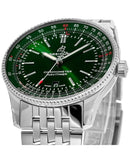 Breitling Navitimer Automatic 41mm Green Dial Silver Steel Strap Watch for Men - A17326361L1A1