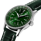 Breitling Navitimer Automatic 41mm Green Dial Green Leather Strap Watch for Men - A17326361L1P1