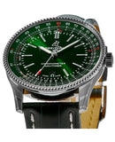 Breitling Navitimer Automatic 41mm Green Dial Green Leather Strap Watch for Men - A17326361L1P1